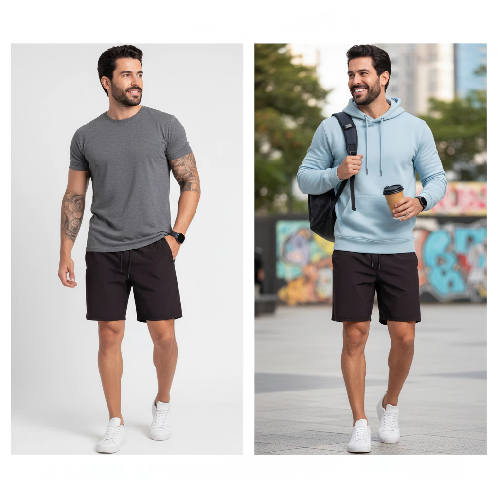 KIT 3 Bermuda masculina academia tactel com elastano bolso com ziper shorts academia alta qualidade - Imagem 4