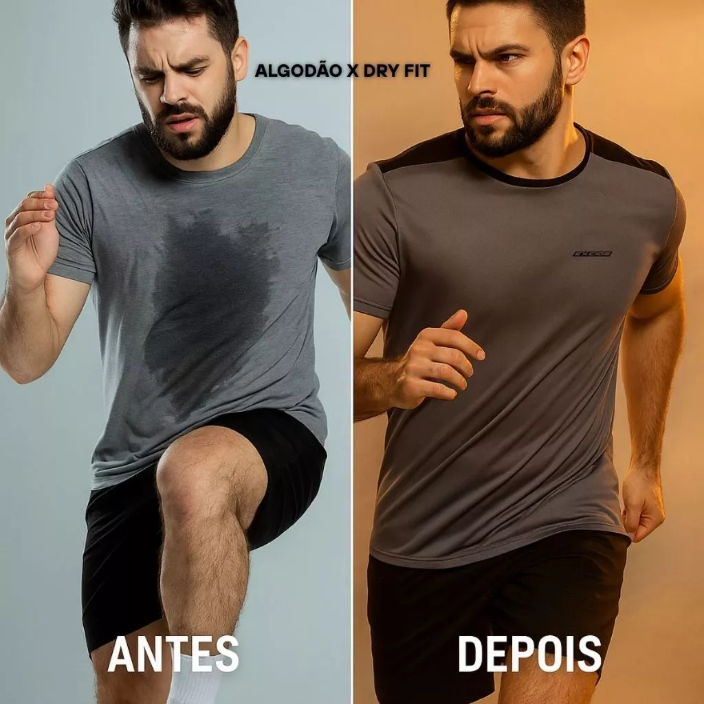 Kit 2 Camisas Dry Fit Esportiva Camiseta Masculina Academia Treino Musculação - Imagem 7