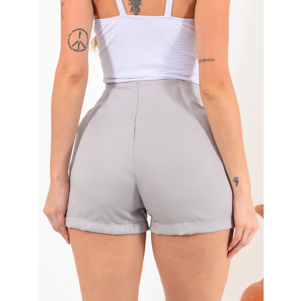 SHORT ALFAIATARIA FEMININO ZARA CINTURA ALTA COM ZÍPER NA LATERAL - Imagem 6