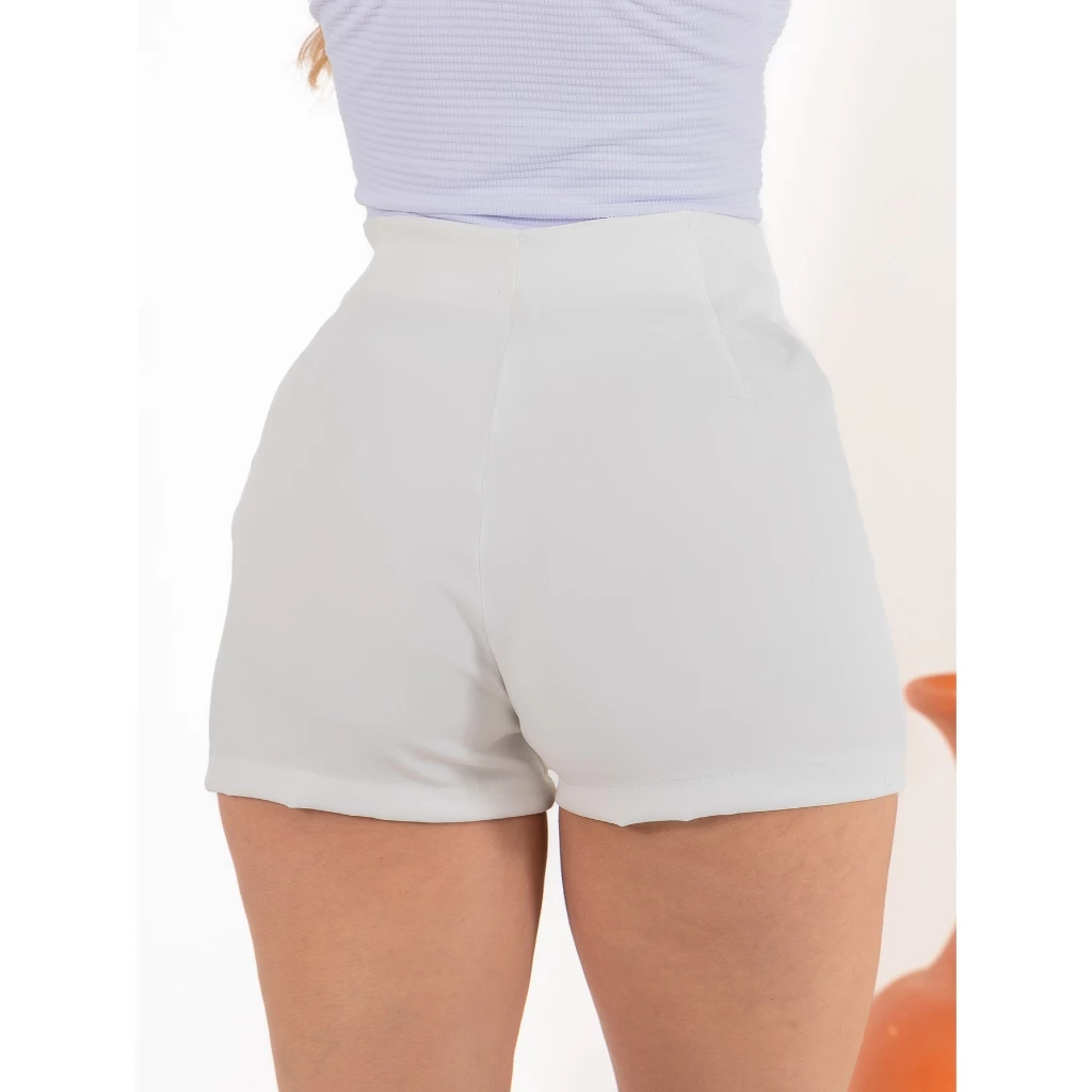 SHORT ALFAIATARIA FEMININO ZARA CINTURA ALTA COM ZÍPER NA LATERAL - Imagem 4