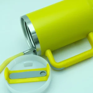 Copo Térmico Inox Alça Flip Straw com canudo de Metal 1200ml