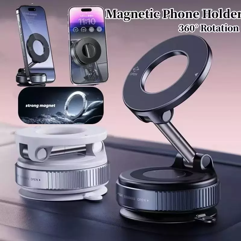 360 °Suporte Magnético Forte Para Telefone Carro Design Dobrável Vácuo Ajustável/Mesa/Uso Universal - Imagem 7