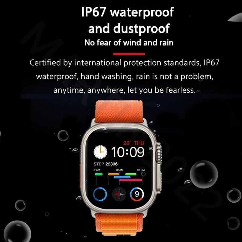 Nova Série 8 Relógio T800 Ultra Smart Watch Esportivo Sem Fio À Prova D'água T800 Ultra2 MAX - Imagem 8