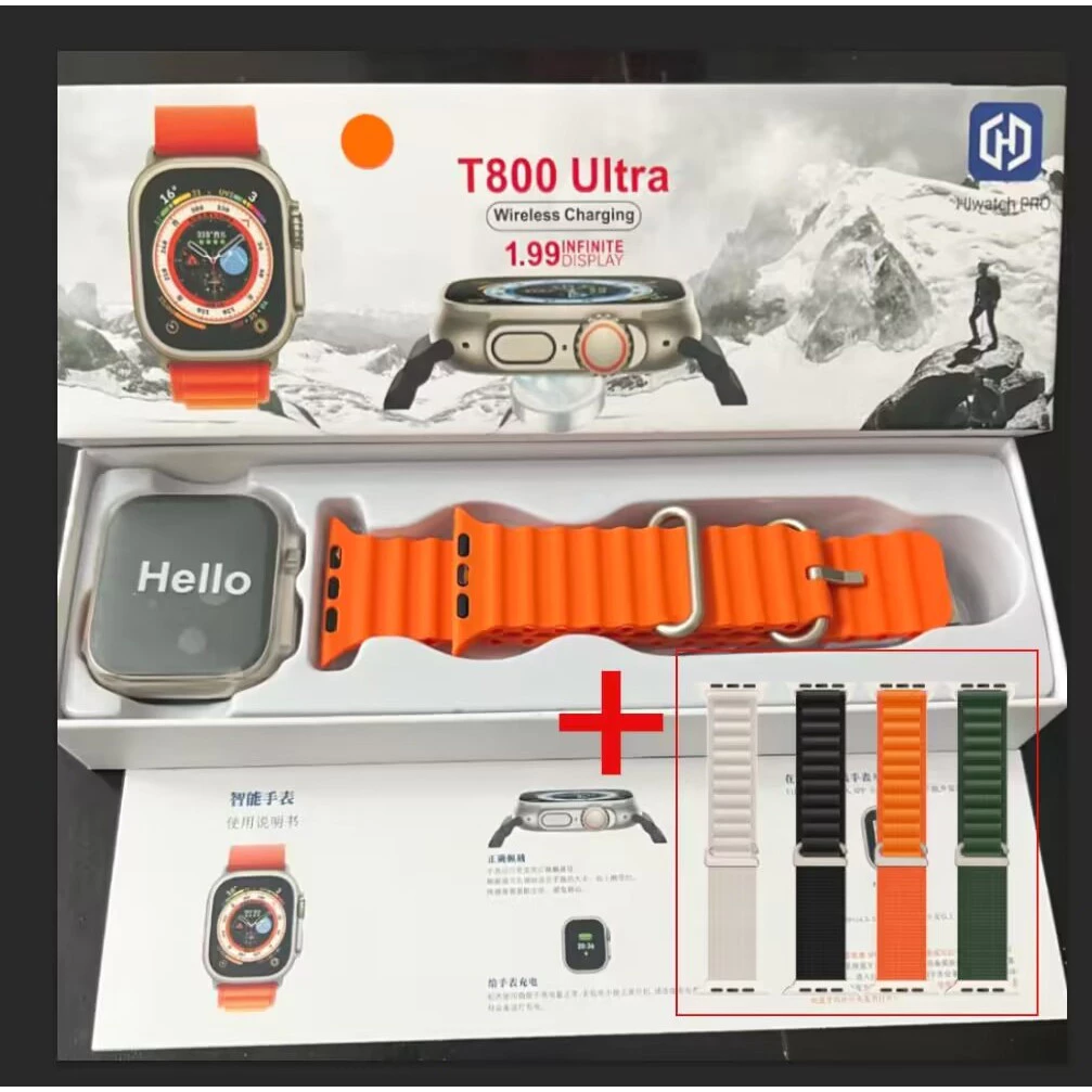 Nova Série 8 Relógio T800 Ultra Smart Watch Esportivo Sem Fio À Prova D'água T800 Ultra2 MAX - Imagem 10